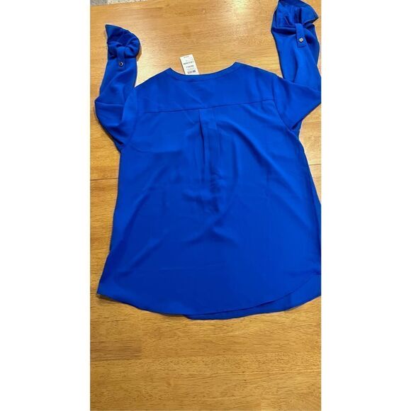 JM COLLECTION BLUE 1/2 BUTTON BLOUSE WOMENS SIZE S NEW P1-178 - Picture 9 of 11